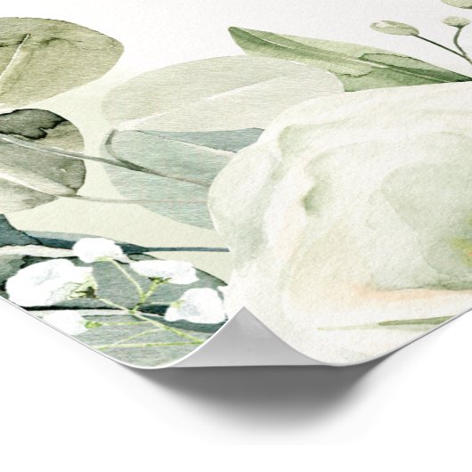 ファーンユーカリプトゥスグリーンリーファナーズ婚約ウェルカム ポスター (角)