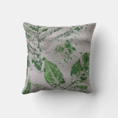 ファーンリーフグレー版画植物枕 クッション (裏面)