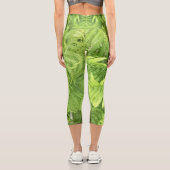 ファーンリーフハイウエストレギンス：ガーデンフィットネスホーム カプリレギンス (裏面)