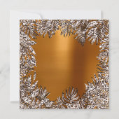 ファーンリーフフレーム結晶アイボリーハチミツ金ゴールド 招待状 (裏面)