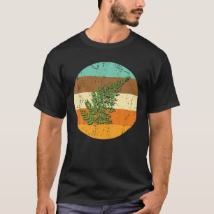ファーンリーフボタニカル血管植物グリーン花 Tシャツ