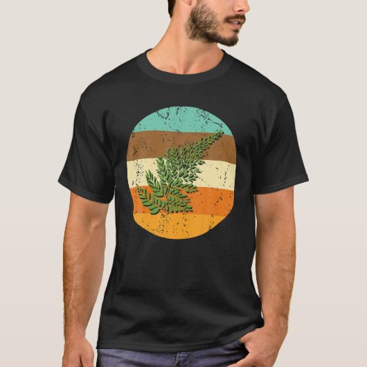ファーンリーフボタニカル血管植物グリーン花 Tシャツ (正面)