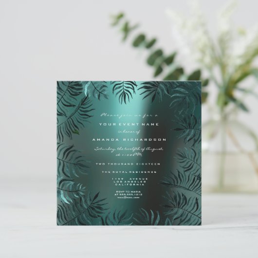 ファーンリーフラムフラムクリスタルティール（緑がかった色）水中競技ラグジュアリーVIP 招待状 (スタンド正面)