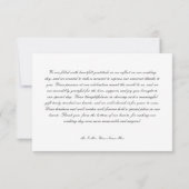 ファーン素朴グリーンの葉の白結婚色 サンキューカード (裏面)