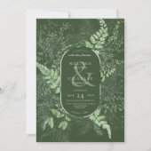 ファーン素朴グリーンデッズエメラルドグリーン 招待状 (正面)