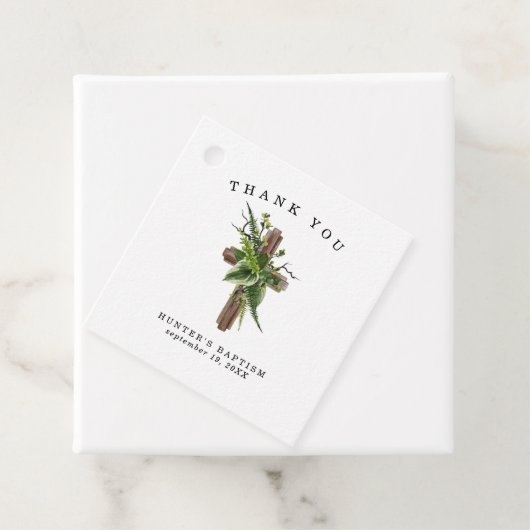 ファーン素朴グリーンリー |バプテスマメッセージカード フェイバータグ (インサイチュ)