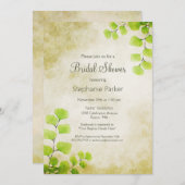 ファーン素朴リーフブライダルシャワー 招待状 (正面/裏面)