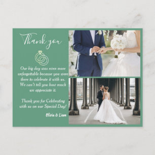 ファーン結婚グリーンリングや輪の結婚ありがとうはがき ポストカード