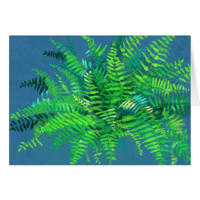 ファーン葉デザイン、フローラ、緑、青と緑 (正面横)