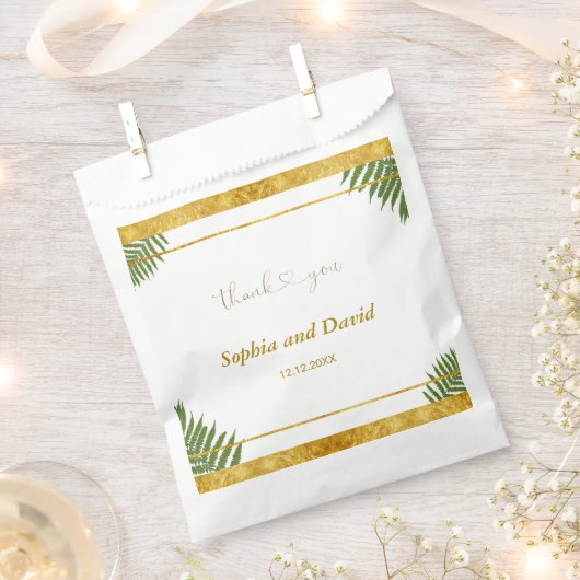 ファーン魅力的離れズゴールドフォイル結婚ズカスタム フェイバーバッグ (クリップ留めされた状態)