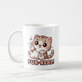 ファー実在かわいい子猫 コーヒーマグカップ (左)