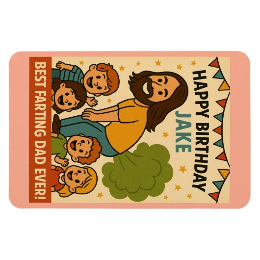 ファー最高のティングパパエバー誕生日 マグネット (横)