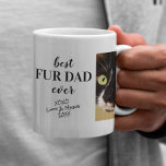 ファー最高のパパエバーフォト コーヒーマグカップ<br><div class="desc">こ祝のパーソナライズドマグで毛皮のパパを今まで。あなたのペットの2つの写真を簡単に追加することができます名前と年。</div>