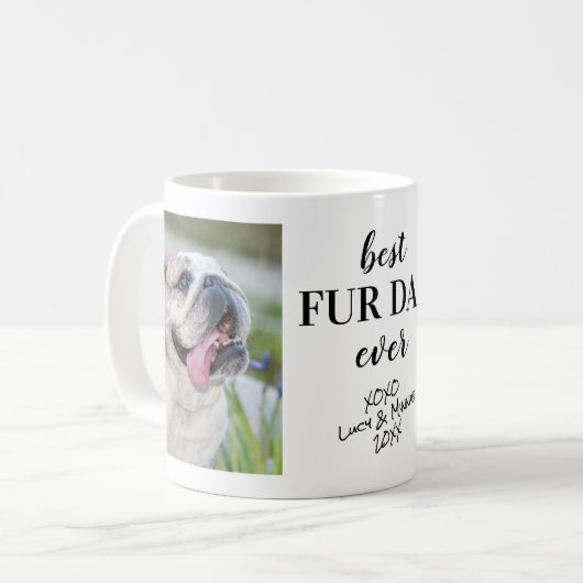 ファー最高のパパエバーフォト コーヒーマグカップ (正面左)