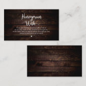 ファー素朴ムダークウッドハネムーンウィッシュ エンクロージャーカード (正面/裏面)