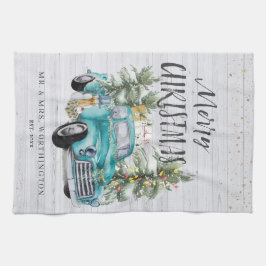 ファー素朴ムハウストラック |モノグラムクリスマスティー キッチンタオル