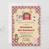 ファー素朴ム·アニマル誕生日パーティーの招待 招待状 (正面)