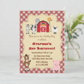 ファー素朴ム·アニマル誕生日パーティーの招待 招待状 (スタンド正面)