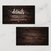 ファー素朴ム·ウッ結婚ド、詳細 エンクロージャーカード (正面/裏面)