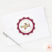 ファー飛んでいる – 犬のパイロットシール ラウンドシール (封筒)