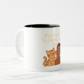 ファー・チュネートさんパパ – かわいい猫のプレゼント ツートーンマグカップ (正面左)