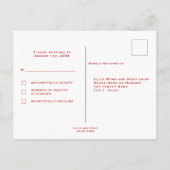 ファ中国のンとダブルハピネス結婚式RSVP インビテーションポストカード (裏面)