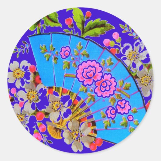 ファ中国のンブルーステッカー ラウンドシール (正面)