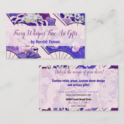 ファ日本のン伝統的アートイベントショップ 名刺 (正面/裏面)