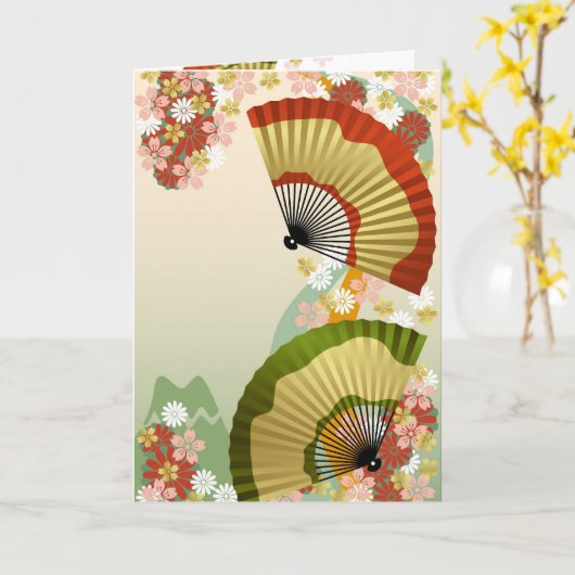 ファ日本のン3緑 カード (黄色い花)