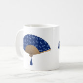 ファ日本のン、トンボ模様、コバルトブルー コーヒーマグカップ (正面左)