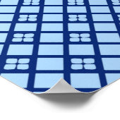 ファ日本のン、トンボ模様、コバルトブルー ポスター (角)