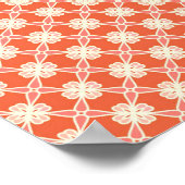 ファ日本のン、七宝モチーフ、マンダリンオレンジ ポスター (角)