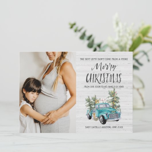 ファ素朴ームハウスのクリスマス妊娠告知 シーズンカード (スタンド正面)