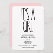 ファ素朴ームハウスイッツアガールベビーシャワー招待状 招待状 (正面/裏面)