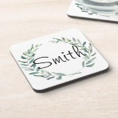 ファ素朴ームハウスウォーターカラーマグノリアリースデザイン コースター (左側)