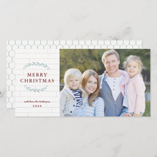 ファ素朴ームハウスウッドフォスタイリッシュトクリスマス シーズンカード (正面/裏面)