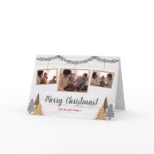 ファ素朴ームハウスクリスマスツリー3枚の写真が折り畳まれる