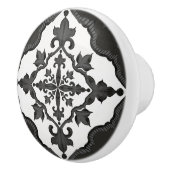 ファ素朴ームハウスタイル模様白黒デコー セラミックノブ (右)