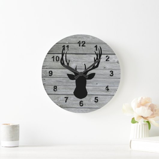ファ素朴ームハウスディアオンウッドオールドヴィンテージカントリー ラージ壁時計 (ホーム)
