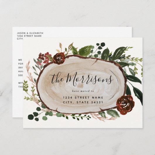 ファ素朴ームハウスフローラの住所変更 ポストカード (正面/裏面)