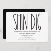 ファ素朴ームハウス誕生日パーティーの招待おもしろい状 招待状 (正面/裏面)