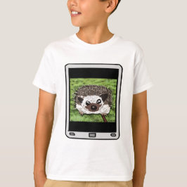 ファ表現ジー® Hedgehog Selfie Kid T-Shirt Tシャツ