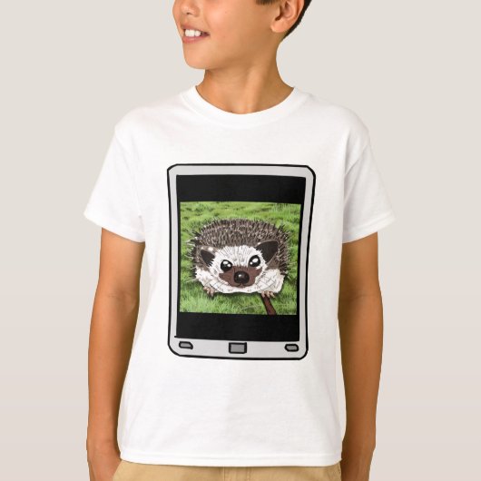 ファ表現ジー® Hedgehog Selfie Kid T-Shirt Tシャツ (正面)