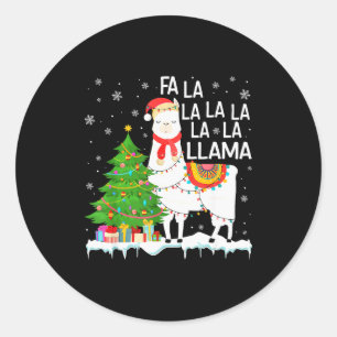 ファ・ラ・ラ・ラマ クリスマス おもしろ Xmas パジャマ 動物 ラウンドシール