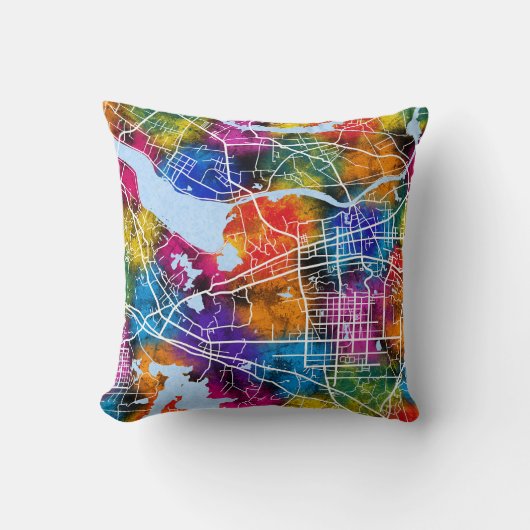 フアイナン中国シティマップ クッション (正面)