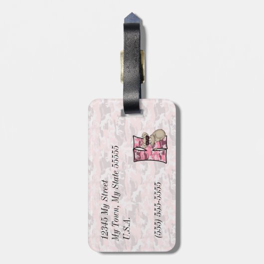 フアックスのカモフラージュに登場するピンクのコアラ ラゲッジタグ (裏面縦)