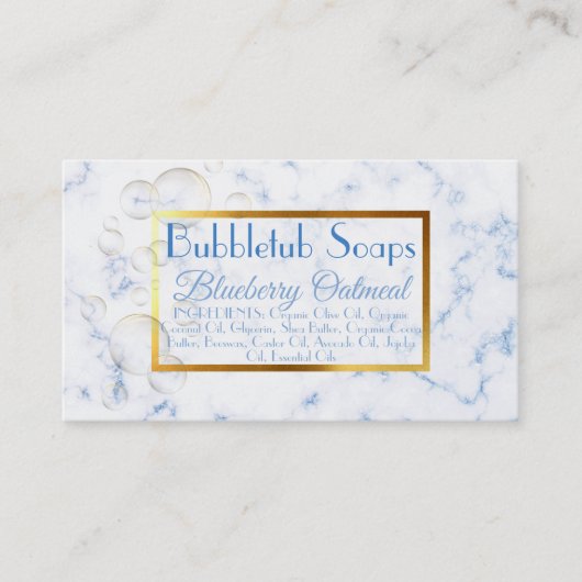 フアックス大理石の泡手作りの石けん浴青 名刺 (正面)