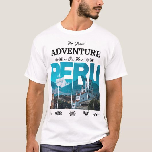 フアラズペルーTシャツ | Ancash, Inca, Andes, Trail Tシャツ (正面)