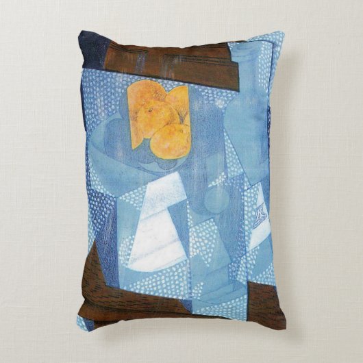 フアングリスのフルーツボウル、ヴィンテージ・キュビズムの静止 アクセントクッション (正面(垂直))