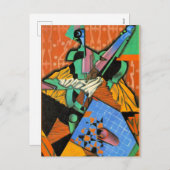 フアングリス-バイオリンとチェッカーボードの写真 シーズンポストカード (正面/裏面)